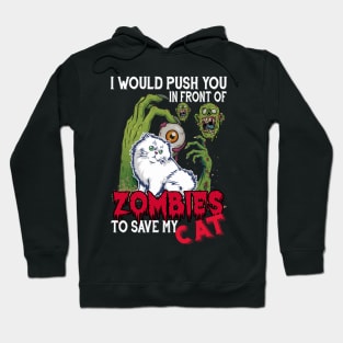 I Would Push You In Front Of Zombies To Save My Cat Hoodie